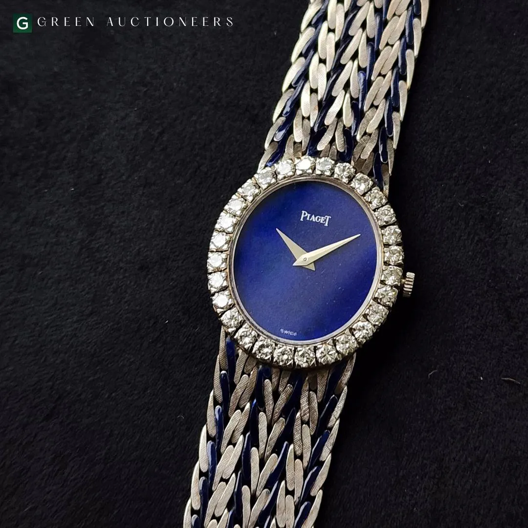 Piaget 9814 E43 24mm White gold and Diamond Lapis lazuli 1