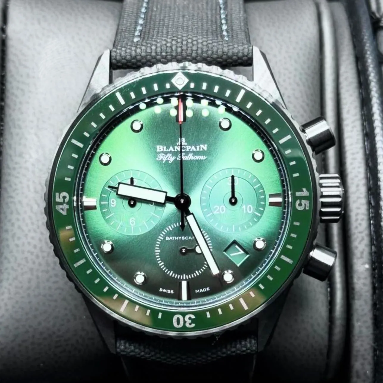 Blancpain Fifty Fathoms Bathyscaphe Chronographe Flyback 5200-0153-B52A 43.6mm Black ceramic Green