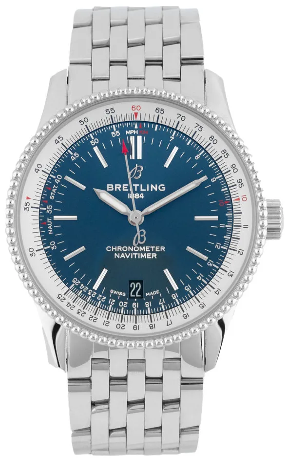 Breitling Navitimer A17325 38mm Edelstahl Blau