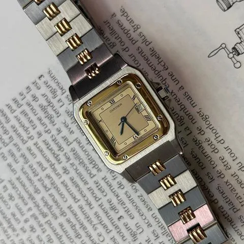 Cartier Santos 2961 29mm Yellow gold and stainless steel Champagne