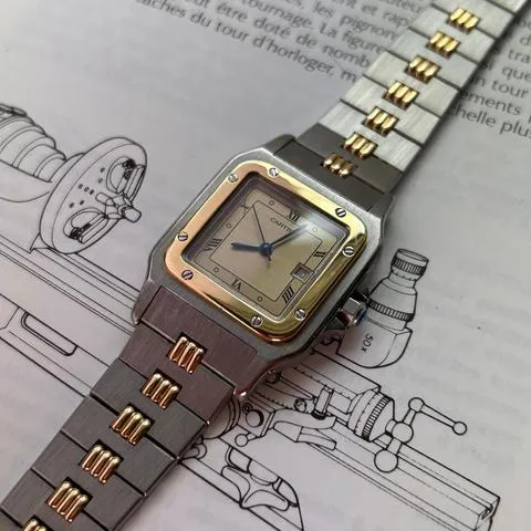 Cartier Santos 2961 29mm Yellow gold and stainless steel Champagne 8