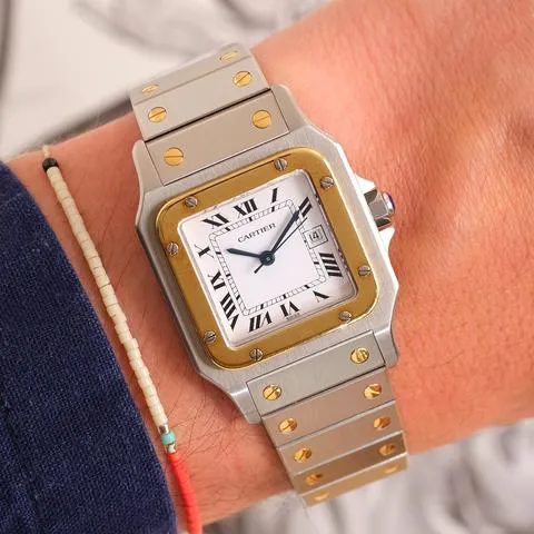 Cartier Santos 2961 29mm Yellow gold and stainless steel White