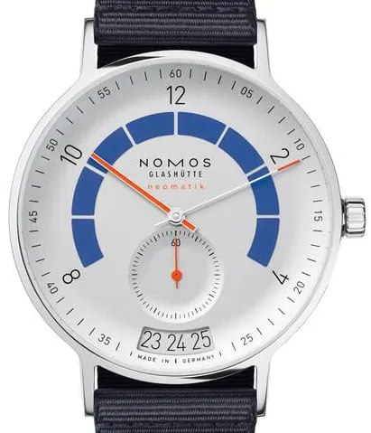 NOMOS Autobahn 1303 41mm Stainless steel White