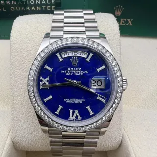 Rolex Day-Date 36 128349RBR White gold Blue Lapis Lazuli