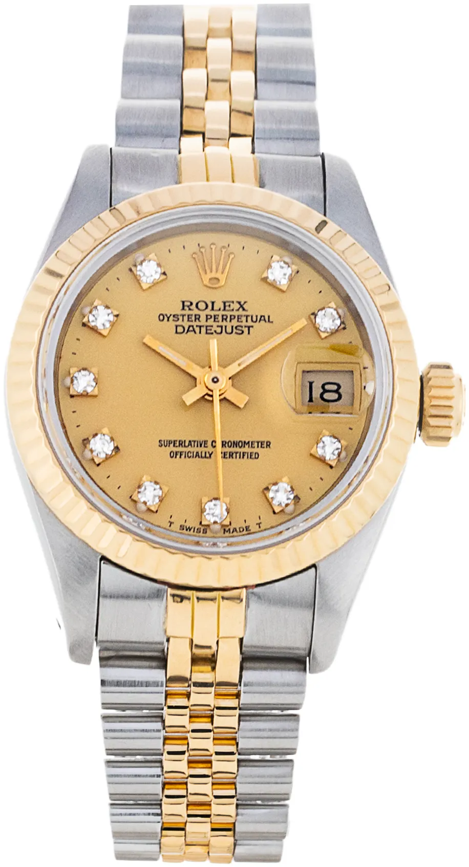 Rolex Lady-Datejust 69173 26mm Yellow gold and stainless steel Champagne