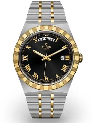 Tudor Royal 28603 41mm Yellow gold and stainless steel Black