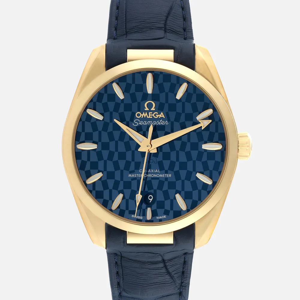 Omega Aqua Terra 522.53.38.20.03.001 38mm Yellow gold Blue