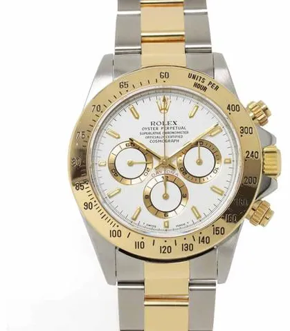 Rolex Daytona 16523 39mm Yellow gold and stainless steel White