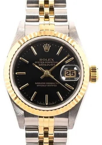 Rolex Lady-Datejust 69173 26mm Yellow gold and stainless steel Black