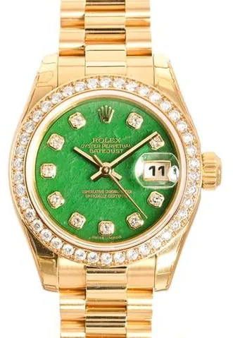 Rolex Datejust 179138G 26mm Yellow gold Green