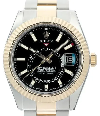 Rolex Sky-Dweller 326933 42mm Yellow gold and stainless steel Black