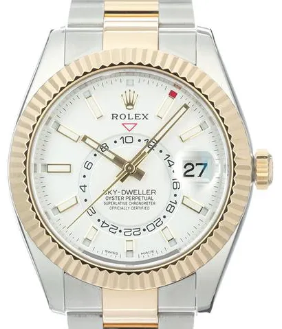 Rolex Sky-Dweller 326933 42mm Yellow gold and stainless steel White