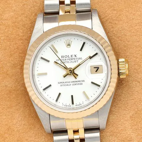 Rolex Lady-Datejust 69173 26mm Yellow gold and stainless steel White