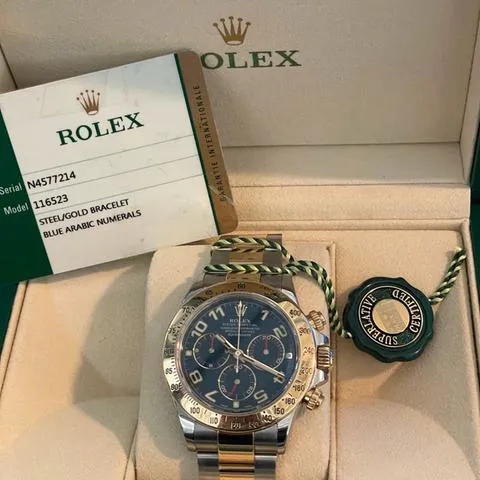 Rolex Daytona 116523 40mm Yellow gold and Stainless steel Blue