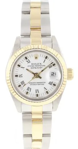 Rolex Lady-Datejust 69173 26mm Yellow gold and stainless steel White