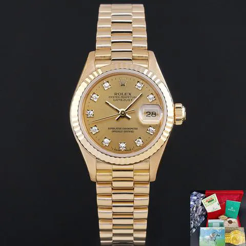 Rolex Lady-Datejust 69178 26mm Yellow gold Champagne