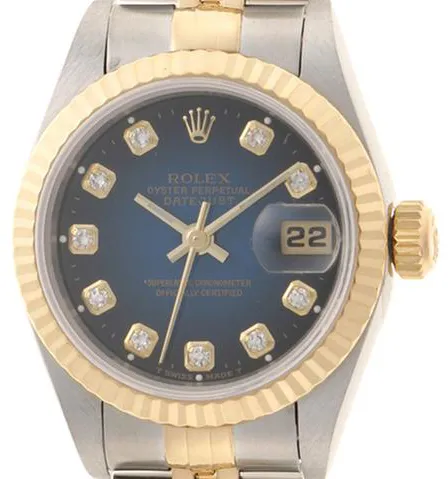 Rolex Datejust 69173G 26mm Yellow gold and stainless steel Blue