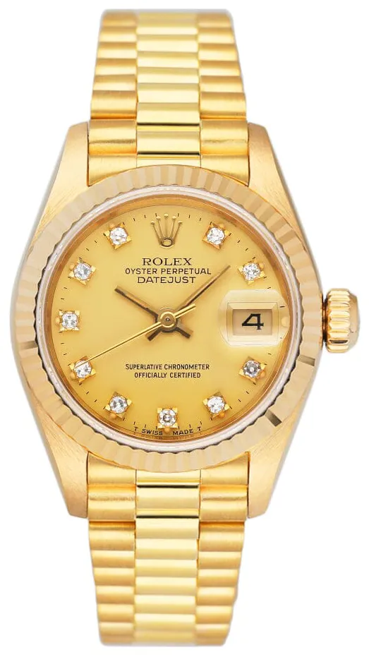 Rolex Lady-Datejust 69178 26mm Yellow gold Champagne