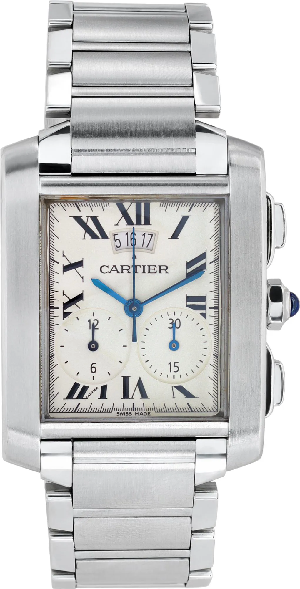 Cartier Cougar W51001Q3 28mm Stainless steel White