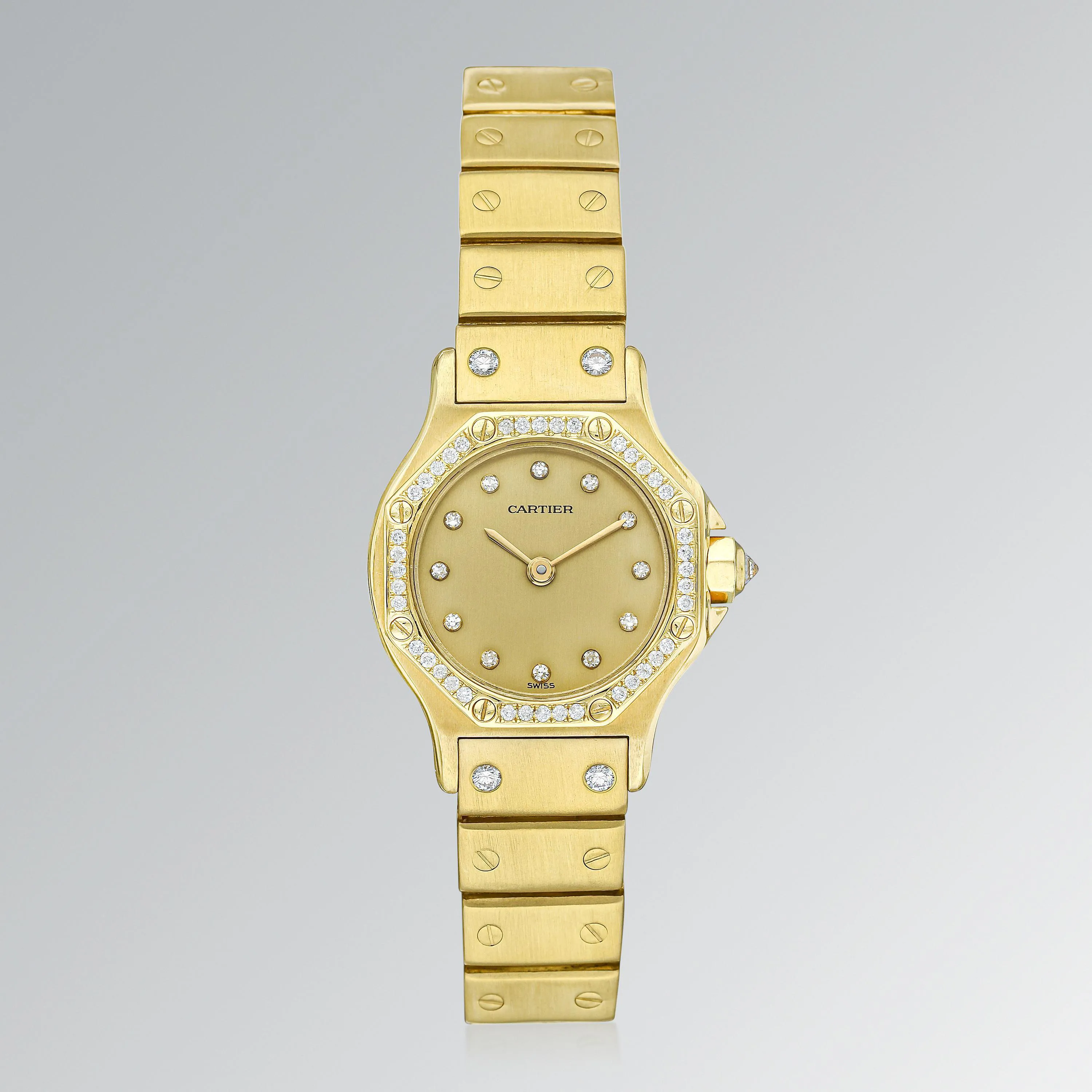 Cartier Santos Ronde 0906 25mm Yellow gold Champagne 1