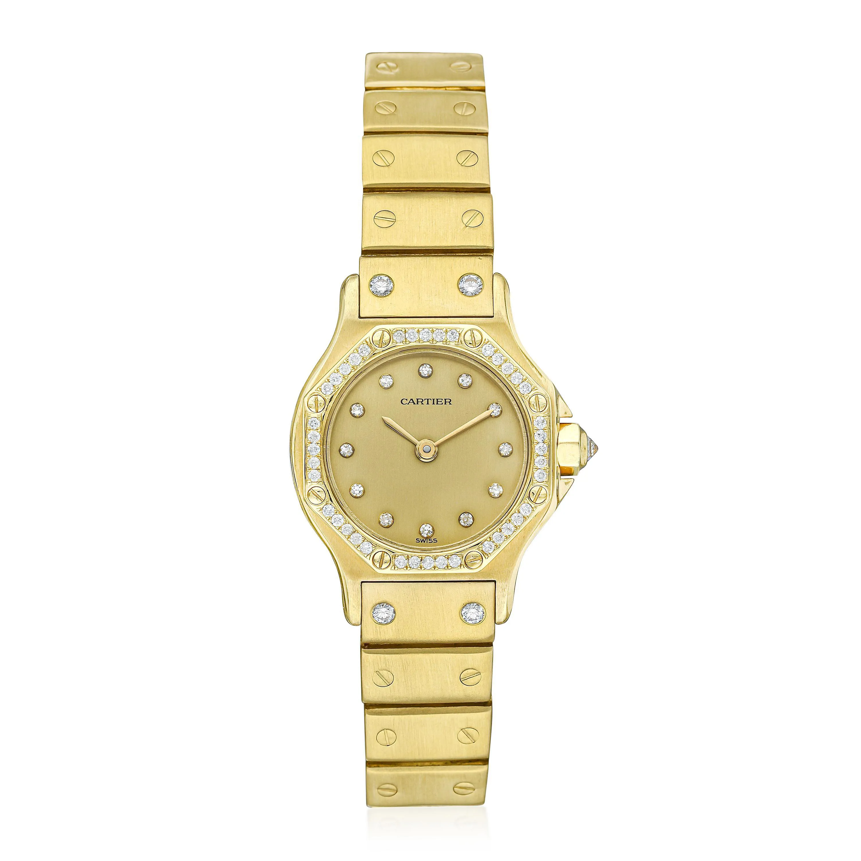 Cartier Santos Ronde 0906 25mm Yellow gold Champagne