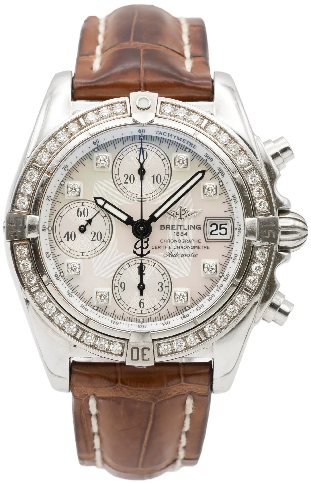 Breitling Chrono Cockpit A1335853/A578 39mm Stainless steel Diamond and Mother-of-pearl