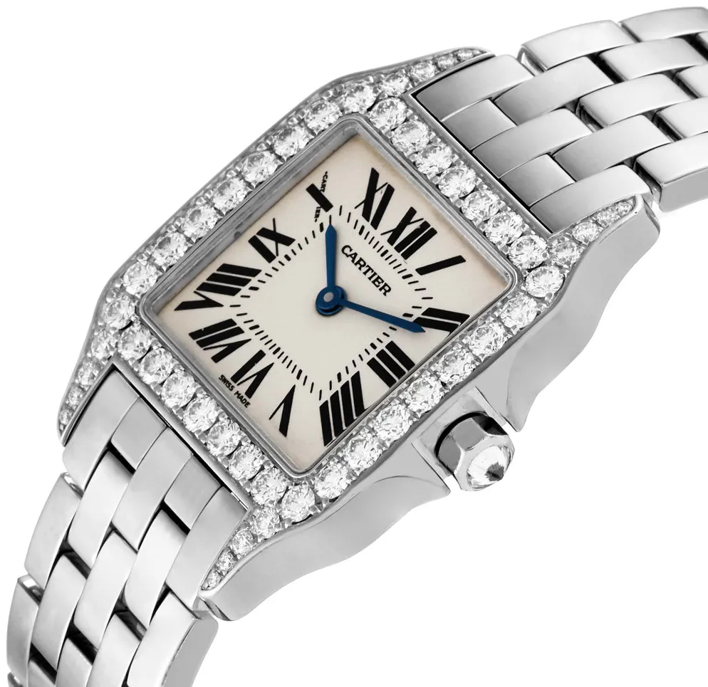 Cartier Santos Demoiselle WF9004Y8 26mm White gold Silver 1