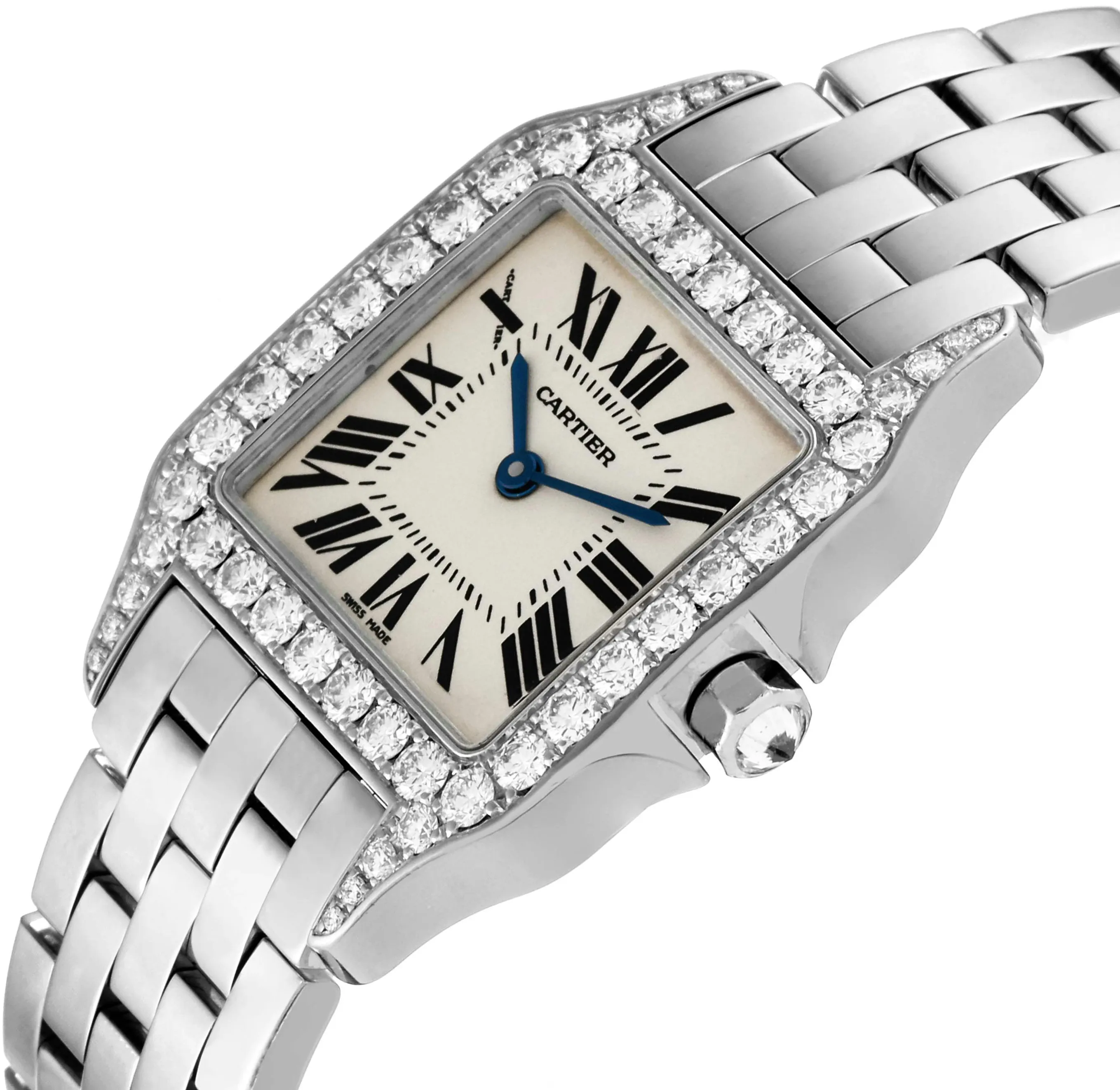 Cartier Santos Demoiselle WF9004Y8 26mm White gold Silver 1