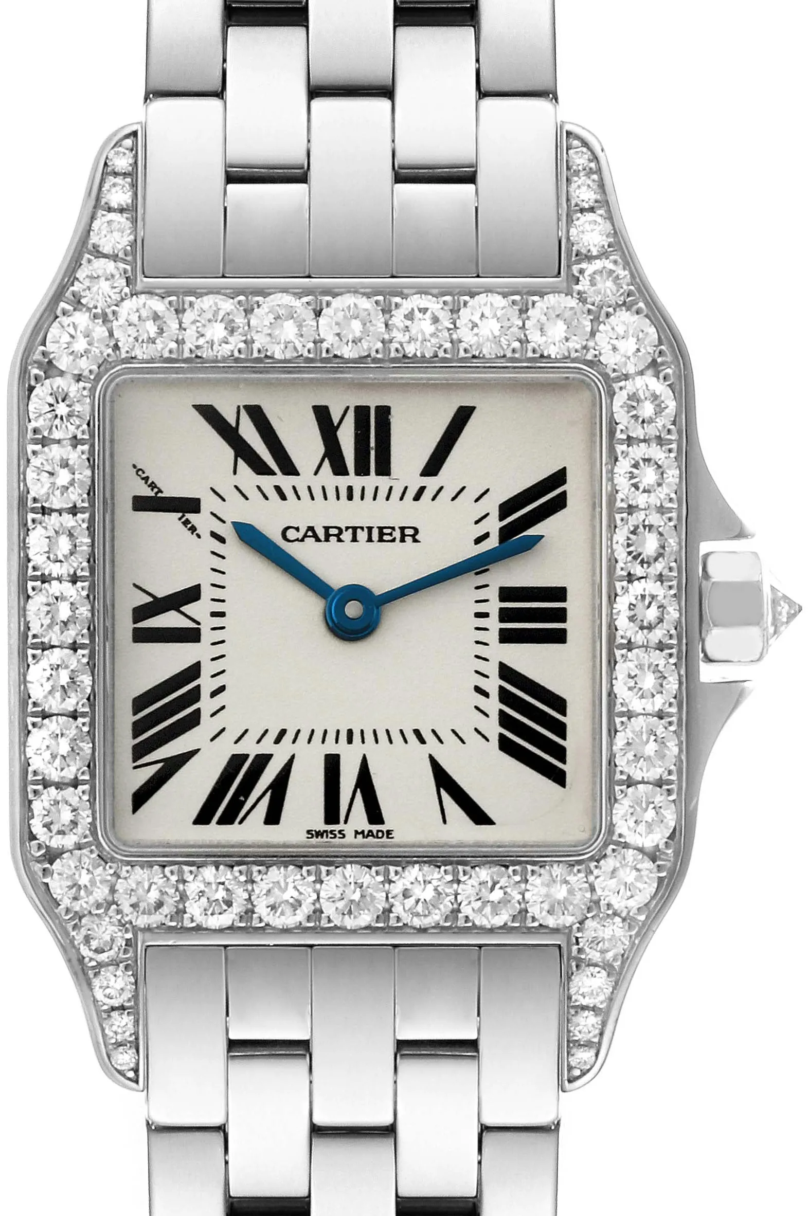 Cartier Santos Demoiselle WF9004Y8 26mm White gold Silver 2