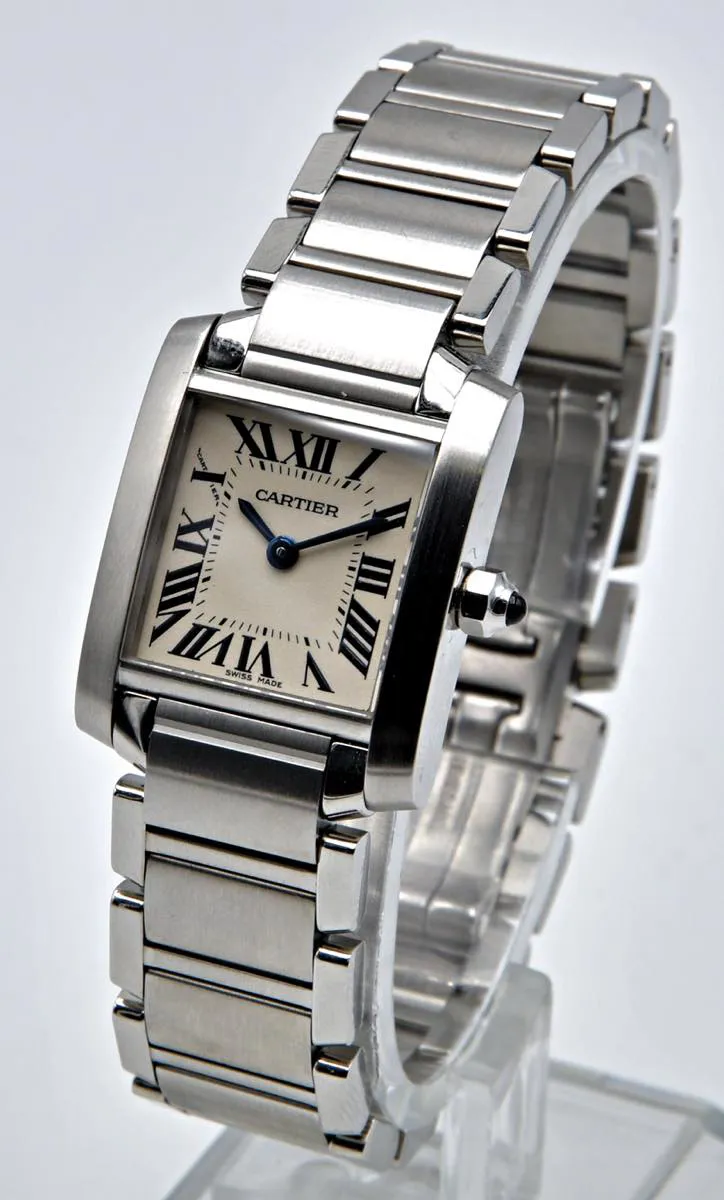 Cartier Tank Française 3217 20mm Stainless steel White