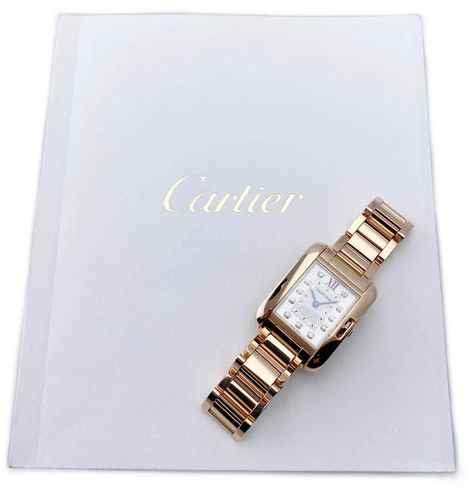 Cartier Tank Anglaise WJTA0004 23mm Rose gold Silver 1
