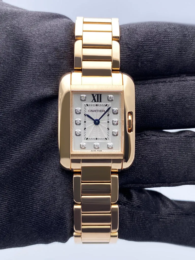 Cartier Tank Anglaise WJTA0004 23mm Rose gold Silver 2