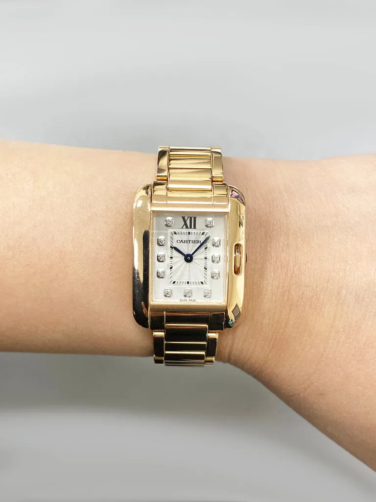 Cartier Tank Anglaise WJTA0004 23mm Rose gold Silver 8