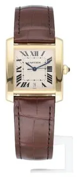 Cartier Tank Française 1840 28mm Yellow gold Silver 1