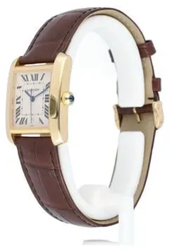 Cartier Tank Française 1840 28mm Yellow gold Silver 2