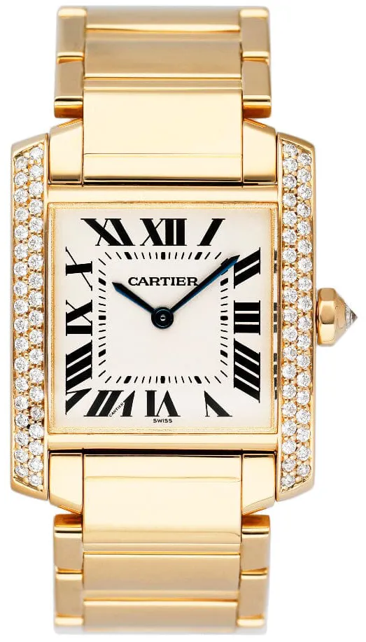 Cartier Tank Française W50003N2 25mm Yellow gold and diamond-set White