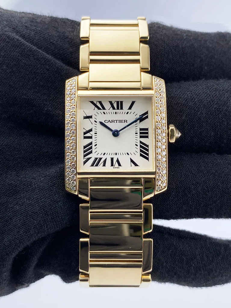 Cartier Tank Française W50003N2 25mm Yellow gold and diamond-set White 1