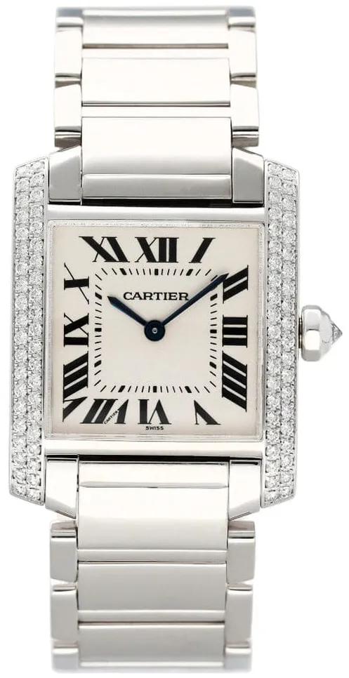 Cartier Tank Française WE1009S3 25mm White gold and diamond-set Silver