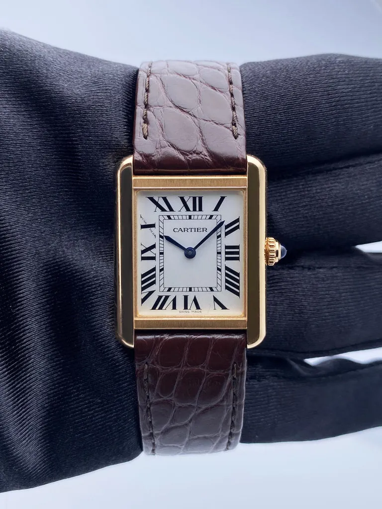 Cartier Tank Solo W5200024 24mm Rose gold Silver 2