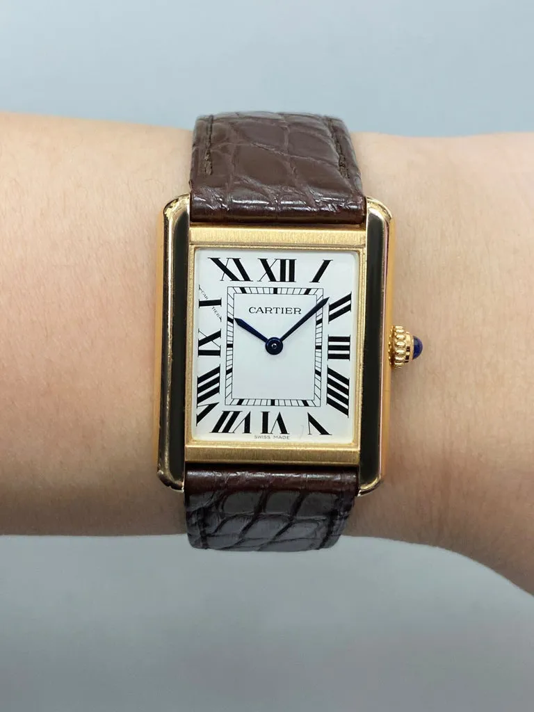 Cartier Tank Solo W5200024 24mm Rose gold Silver 8