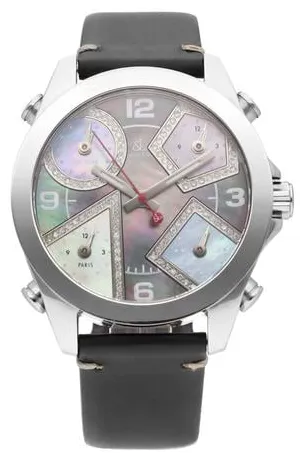 Jacob & Co. Five Time Zone 40mm Stainless steel Mother-of-pearl