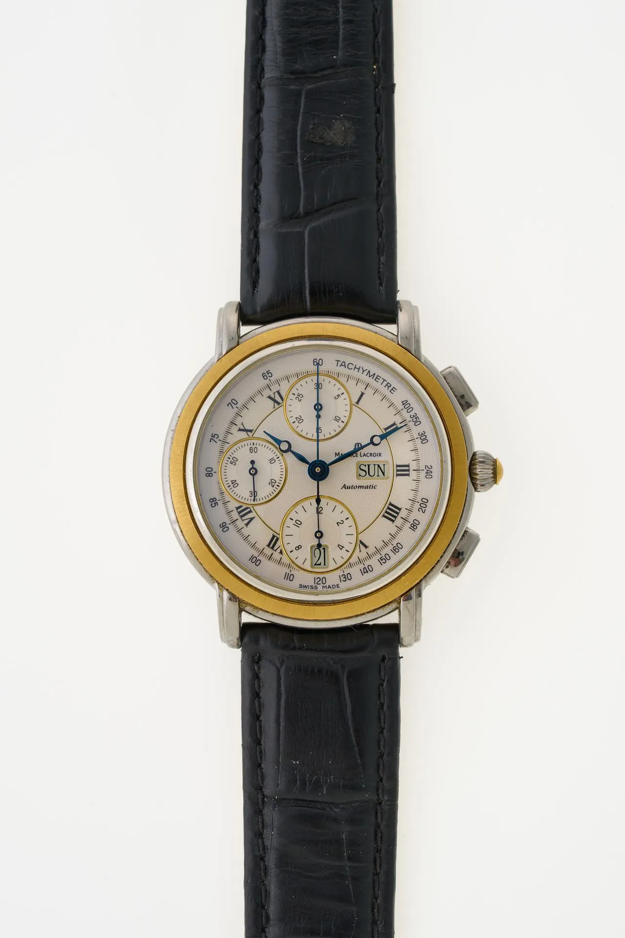 Maurice Lacroix Les Classiques Chronographe 04663 Yellow gold and Stainless steel White 1995 Germany Dealer EveryWatch