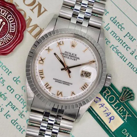 Rolex Datejust 36 16030 36mm Yellow gold and stainless steel White
