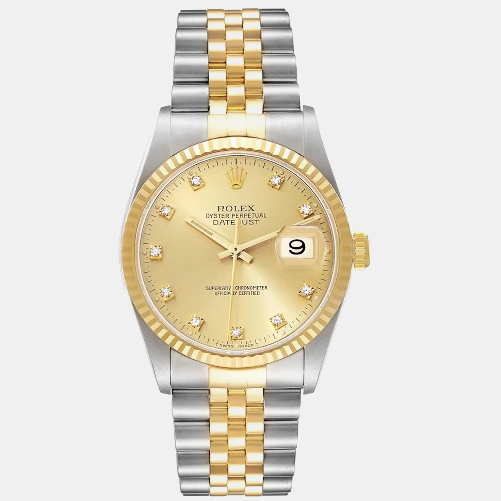 Rolex Datejust 36mm Yellow gold and stainless steel Champagne