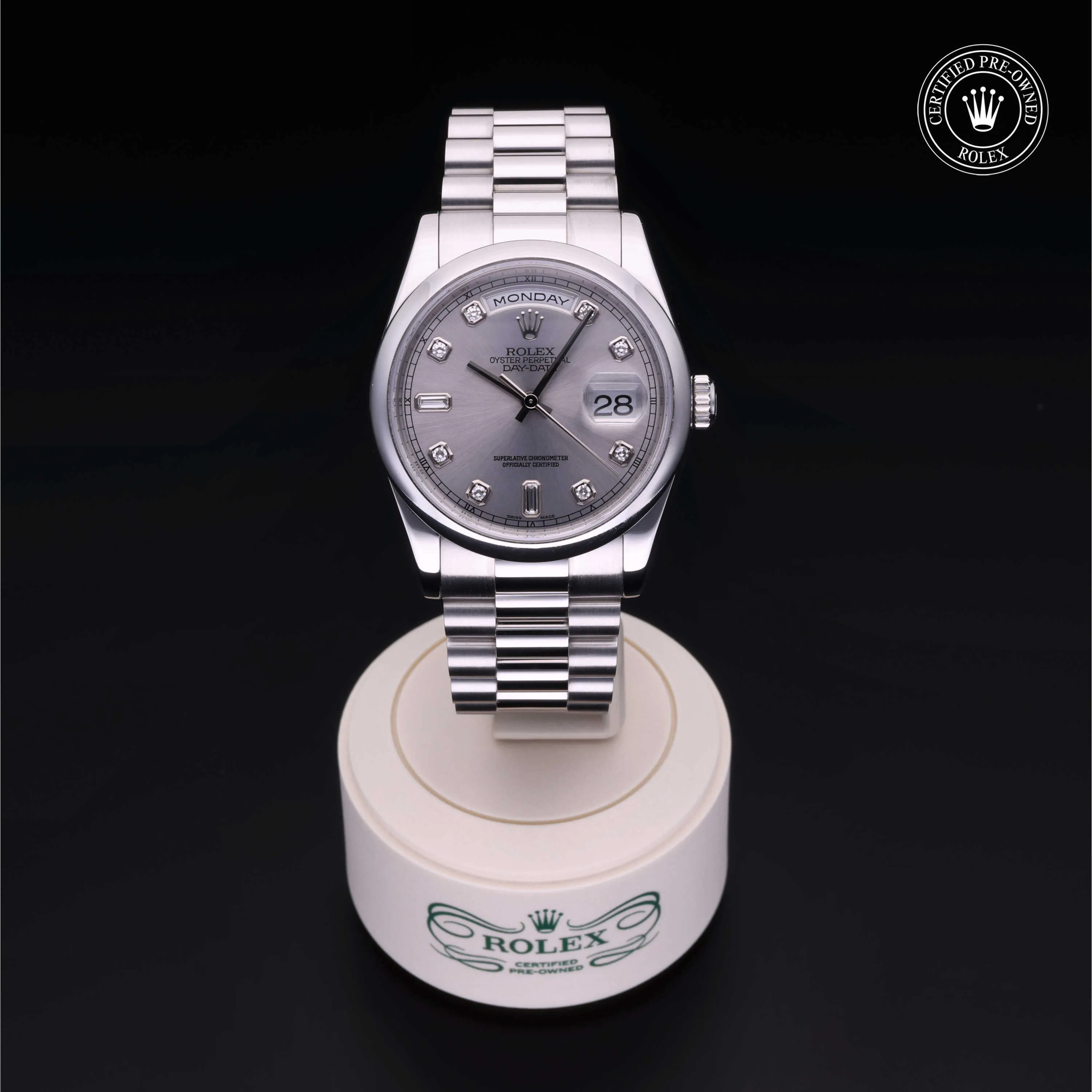 Rolex Day-Date 36 118206 36mm Platinum Gray 1