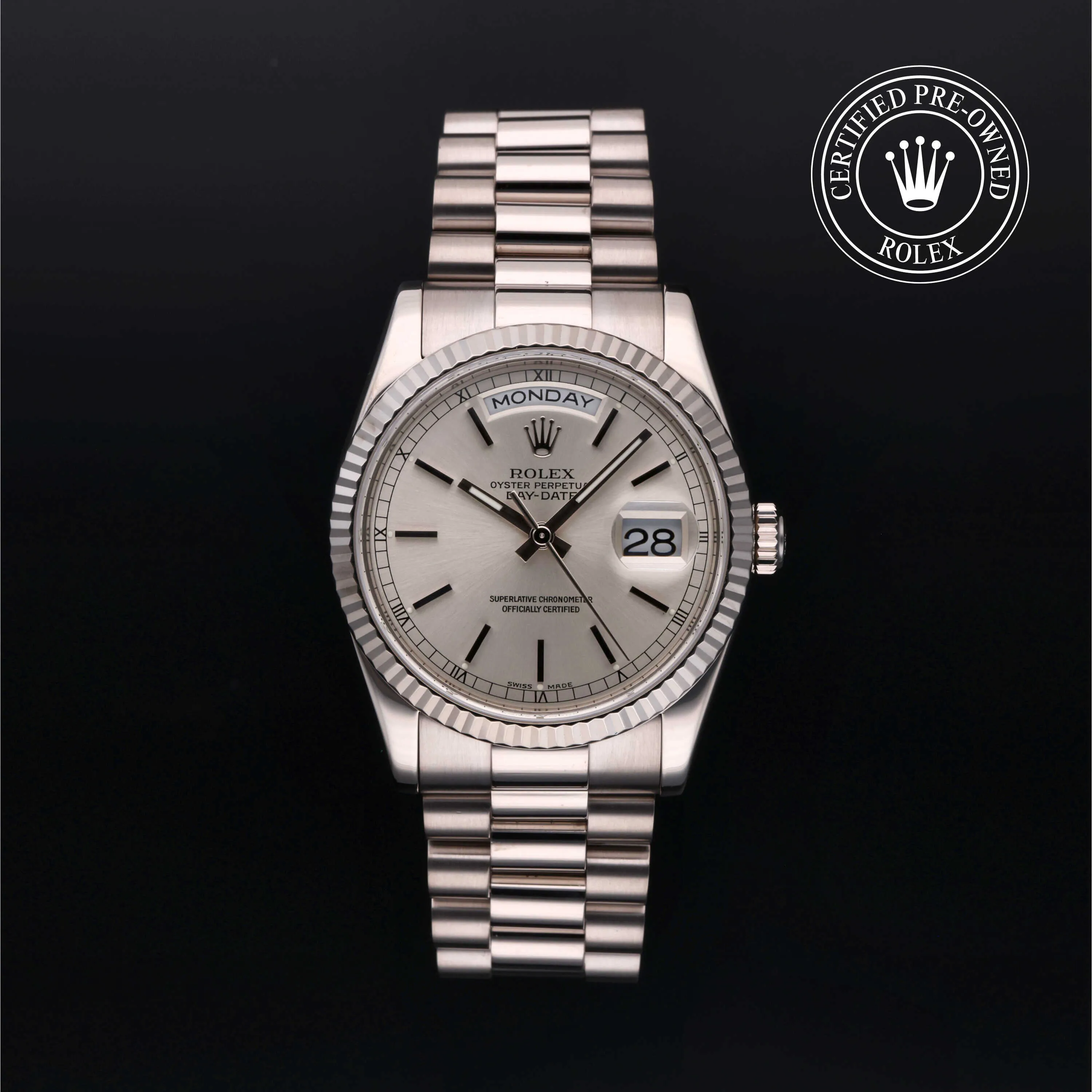 Rolex Day-Date 36 118239 36mm White gold and 18k white gold Silver