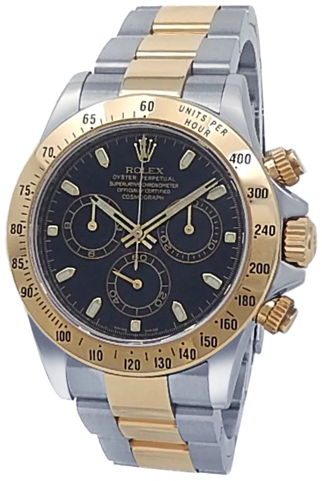 Rolex Daytona 116523 40mm Yellow gold and Stainless steel Black