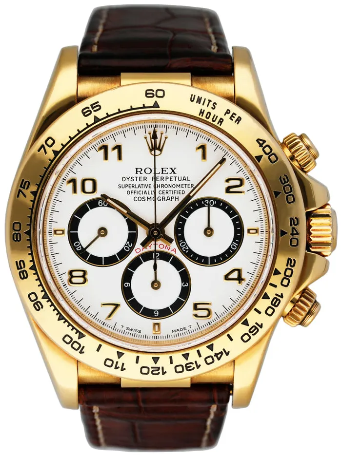 Rolex Daytona 16518 40mm Yellow gold White