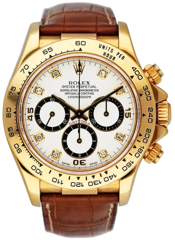 Rolex Daytona 16518 40mm Yellow gold White