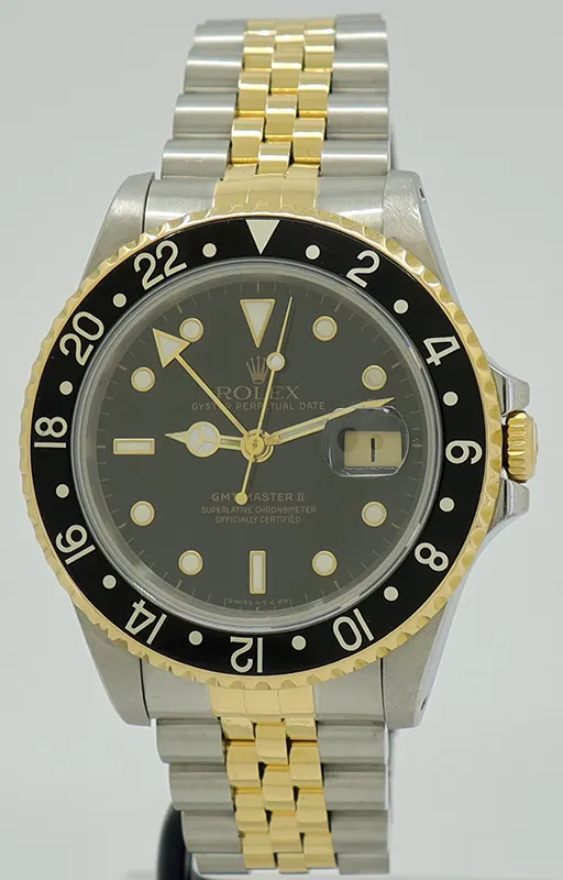 Rolex GMT-Master II 16713 40mm Yellow gold and stainless steel Black